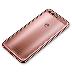 Huawei P10 Plus用極薄ソフトケース シリコンケース 耐衝撃 全面保護 クリア透明 H03 ファーウェイ ローズゴールド