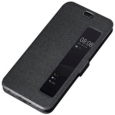 Huawei P20用手帳型 レザーケース スタンド カバー T01 ファーウェイ ブラック