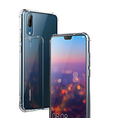 Huawei P20用極薄ソフトケース シリコンケース 耐衝撃 全面保護 クリア透明 K02 ファーウェイ クリア