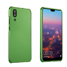 Huawei P20用ケース 高級感 手触り良い メタル兼プラスチック バンパー M01 ファーウェイ グリーン