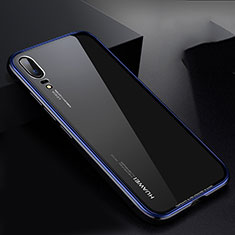 Huawei P20用ケース 高級感 手触り良い アルミメタル 製の金属製 バンパー 鏡面 カバー M01 ファーウェイ ネイビー