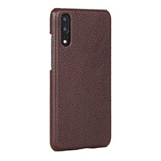 Huawei P20用ケース 高級感 手触り良いレザー柄 P01 ファーウェイ ブラウン