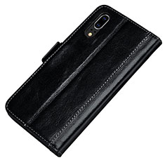 Huawei P20用手帳型 レザーケース スタンド カバー P01 ファーウェイ ブラック