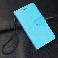 Huawei P20 Lite (2019)用手帳型 レザーケース スタンド カバー T08 ファーウェイ ブルー