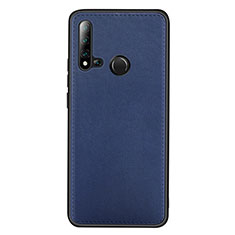 Huawei P20 Lite (2019)用ケース 高級感 手触り良いレザー柄 R04 ファーウェイ ネイビー