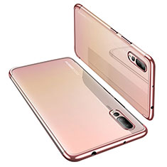 Huawei P20 Pro用極薄ソフトケース シリコンケース 耐衝撃 全面保護 クリア透明 H03 ファーウェイ ローズゴールド