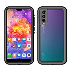 Huawei P20 Pro用完全防水ケース ハイブリットバンパーカバー 高級感 手触り良い 360度 ファーウェイ ブラック