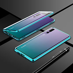 Huawei P20 Pro用ケース 高級感 手触り良い アルミメタル 製の金属製 360度 フルカバーバンパー 鏡面 カバー T06 ファーウェイ グリーン