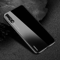 Huawei P20 Pro用極薄ソフトケース シリコンケース 耐衝撃 全面保護 クリア透明 S04 ファーウェイ ブラック