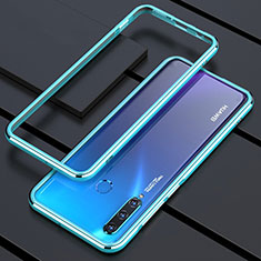 Huawei P30 Lite New Edition用ケース 高級感 手触り良い アルミメタル 製の金属製 バンパー カバー ファーウェイ ネイビー