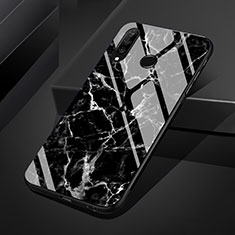 Huawei P30 Lite XL用ハイブリットバンパーケース プラスチック パターン 鏡面 カバー S01 ファーウェイ ブラック