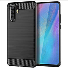 Huawei P30 Pro用シリコンケース ソフトタッチラバー ライン カバー ファーウェイ ブラック