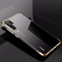 Huawei P30 Pro用極薄ソフトケース シリコンケース 耐衝撃 全面保護 クリア透明 H03 ファーウェイ ゴールド