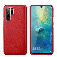 Huawei P30 Pro用ケース 高級感 手触り良いレザー柄 P03 ファーウェイ レッド