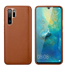 Huawei P30 Pro用ケース 高級感 手触り良いレザー柄 P03 ファーウェイ ブラウン