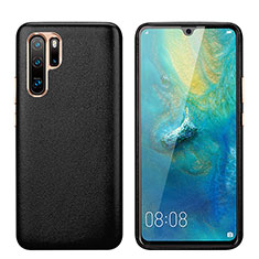 Huawei P30 Pro用ケース 高級感 手触り良いレザー柄 P03 ファーウェイ ブラック