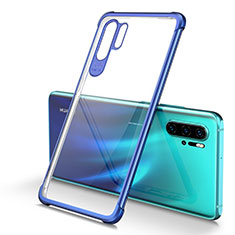 Huawei P30 Pro用極薄ソフトケース シリコンケース 耐衝撃 全面保護 クリア透明 S01 ファーウェイ ネイビー