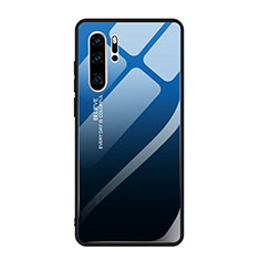 Huawei P30 Pro用ハイブリットバンパーケース プラスチック 鏡面 虹 グラデーション 勾配色 カバー H01 ファーウェイ ネイビー