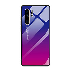 Huawei P30 Pro用ハイブリットバンパーケース プラスチック 鏡面 虹 グラデーション 勾配色 カバー H01 ファーウェイ マルチカラー