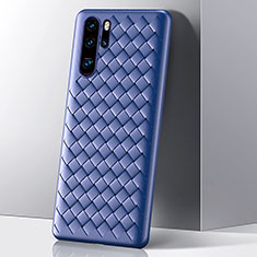 Huawei P30 Pro New Edition用シリコンケース ソフトタッチラバー ツイル カバー S01 ファーウェイ ネイビー