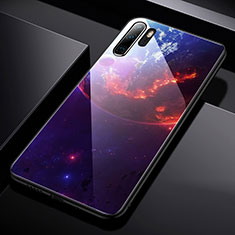 Huawei P30 Pro New Edition用ハイブリットバンパーケース プラスチック 星空 鏡面 ファーウェイ パープル