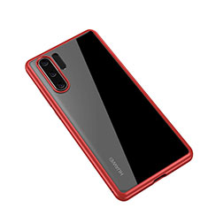 Huawei P30 Pro New Edition用ハイブリットバンパーケース クリア透明 プラスチック 鏡面 カバー Z01 ファーウェイ レッド