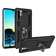 Huawei P30 Pro New Edition用ハイブリットバンパーケース スタンド プラスチック 兼シリコーン カバー マグネット式 ファーウェイ ブラック