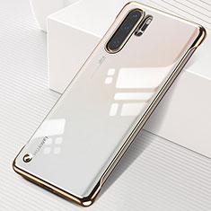 Huawei P30 Pro New Edition用ハードカバー クリスタル クリア透明 S01 ファーウェイ ゴールド