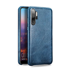 Huawei P30 Pro New Edition用ケース 高級感 手触り良いレザー柄 R06 ファーウェイ ネイビー