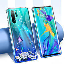 Huawei P30 Pro New Edition用極薄ソフトケース シリコンケース 耐衝撃 全面保護 クリア透明 花 T02 ファーウェイ マルチカラー