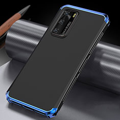 Huawei P40用ケース 高級感 手触り良い アルミメタル 製の金属製 カバー T04 ファーウェイ ネイビー・ブラック