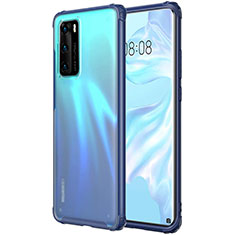 Huawei P40用極薄ソフトケース シリコンケース 耐衝撃 全面保護 クリア透明 H01 ファーウェイ ネイビー