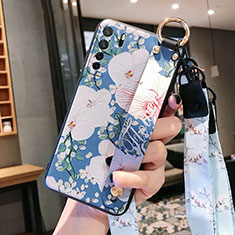 Huawei P40 Lite 5G用シリコンケース ソフトタッチラバー 花 カバー ファーウェイ カラフル