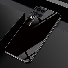 Huawei P40 Lite用ハイブリットバンパーケース プラスチック 鏡面 虹 グラデーション 勾配色 カバー H01 ファーウェイ ブラック