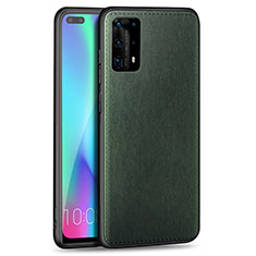 Huawei P40 Pro+ Plus用シリコンケース ソフトタッチラバー レザー柄 カバー S01 ファーウェイ グリーン