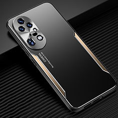 Huawei P50用ケース 高級感 手触り良い アルミメタル 製の金属製 兼シリコン カバー JL3 ファーウェイ ゴールド