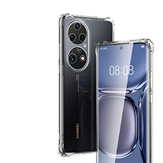 Huawei P50用極薄ソフトケース シリコンケース 耐衝撃 全面保護 クリア透明 T05 ファーウェイ クリア