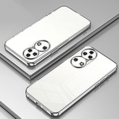 Huawei P50用極薄ソフトケース シリコンケース 耐衝撃 全面保護 クリア透明 SY1 ファーウェイ シルバー