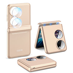 Huawei P50 Pocket用ハードケース プラスチック 質感もマット 前面と背面 360度 フルカバー AC3 ファーウェイ ゴールド