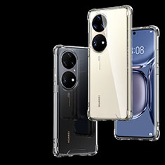 Huawei P50e用極薄ソフトケース シリコンケース 耐衝撃 全面保護 クリア透明 T04 ファーウェイ クリア