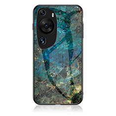 Huawei P60 Art用ハイブリットバンパーケース プラスチック パターン 鏡面 カバー ファーウェイ ネイビー