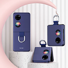 Huawei P60 Pocket用ハードケース プラスチック 質感もマット 前面と背面 360度 フルカバー QH2 ファーウェイ ネイビー