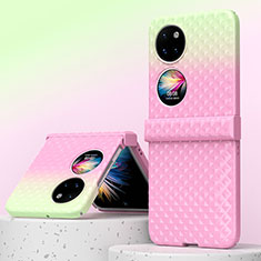 Huawei P60 Pocket用ハードケース プラスチック 質感もマット 前面と背面 360度 フルカバー ZL6 ファーウェイ ピンク
