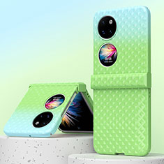 Huawei P60 Pocket用ハードケース プラスチック 質感もマット 前面と背面 360度 フルカバー ZL6 ファーウェイ グリーン