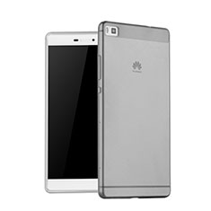 Huawei P8用極薄ソフトケース シリコンケース 耐衝撃 全面保護 クリア透明 ファーウェイ グレー