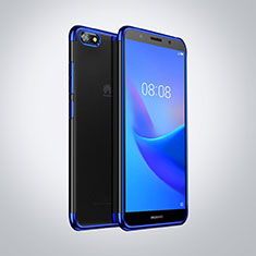 Huawei Y5 Prime (2018)用極薄ソフトケース シリコンケース 耐衝撃 全面保護 クリア透明 S01 ファーウェイ ネイビー