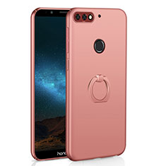 Huawei Y7 (2018)用ハードケース プラスチック 質感もマット アンド指輪 A03 ファーウェイ ローズゴールド