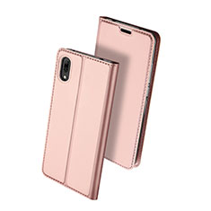 Huawei Y7 (2019)用手帳型 レザーケース スタンド カバー ファーウェイ ローズゴールド