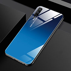 Huawei Y9s用ハイブリットバンパーケース プラスチック 鏡面 虹 グラデーション 勾配色 カバー ファーウェイ ネイビー
