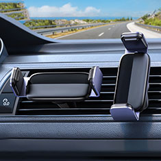 Vivo Y02用スマートフォン車載ホルダー 車載スタンド クリップで車のダッシュボードに直接取り付け ユニバーサル B01S ブラック